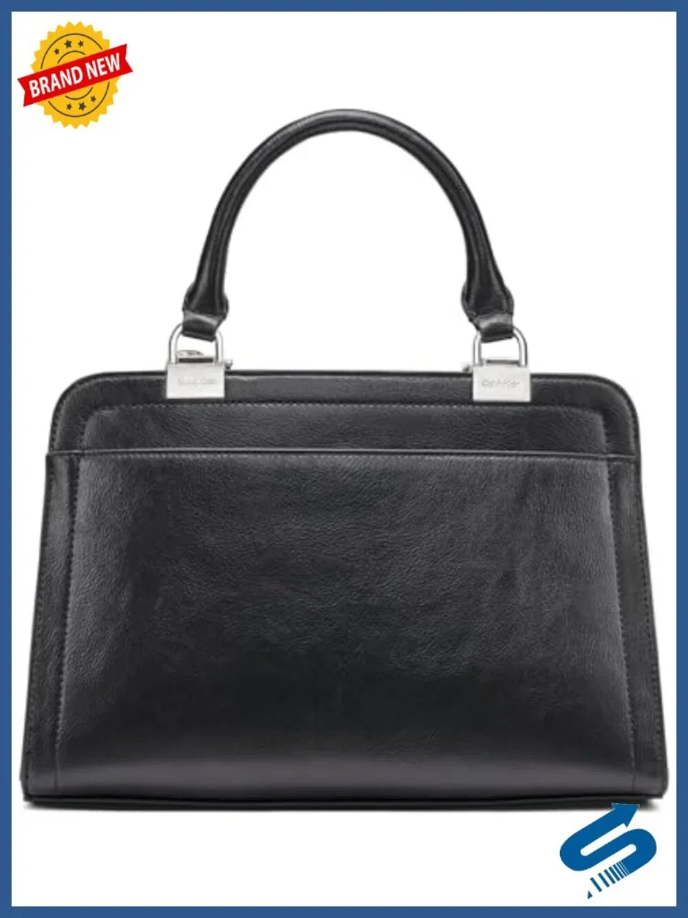 Vegan Leather Triple Compartment Satchel with Adjustable Crossbody Strap